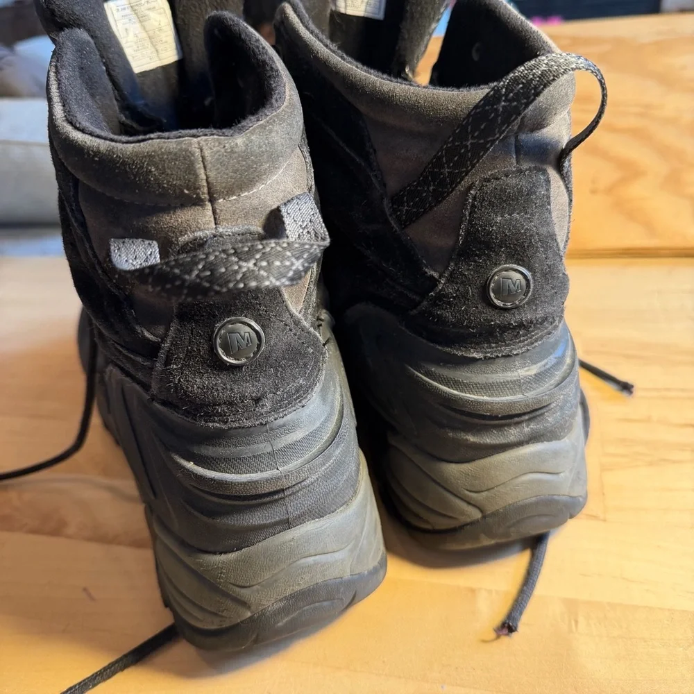 Merrell 13 Ice Jam waterproof Black winter boots hiking work Footwear